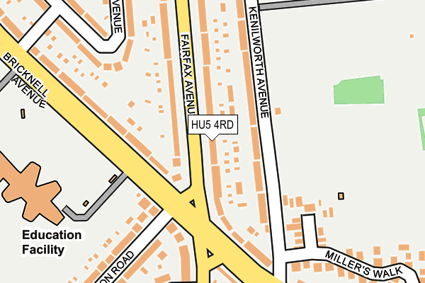 HU5 4RD map - OS OpenMap – Local (Ordnance Survey)