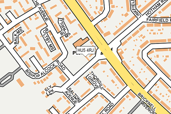 HU5 4RJ map - OS OpenMap – Local (Ordnance Survey)