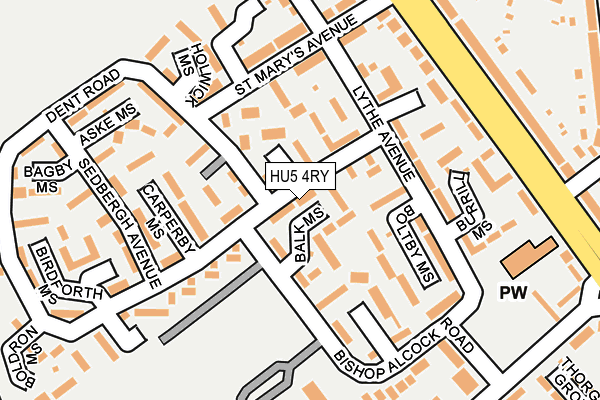 HU5 4RY map - OS OpenMap – Local (Ordnance Survey)