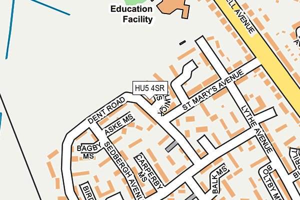 HU5 4SR map - OS OpenMap – Local (Ordnance Survey)