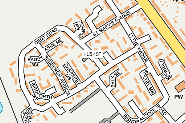 HU5 4ST map - OS OpenMap – Local (Ordnance Survey)