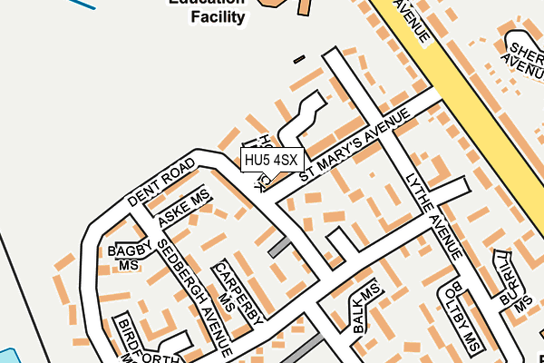 HU5 4SX map - OS OpenMap – Local (Ordnance Survey)