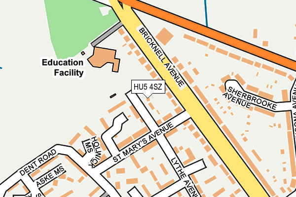 HU5 4SZ map - OS OpenMap – Local (Ordnance Survey)