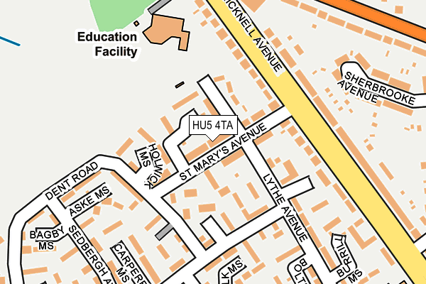 HU5 4TA map - OS OpenMap – Local (Ordnance Survey)