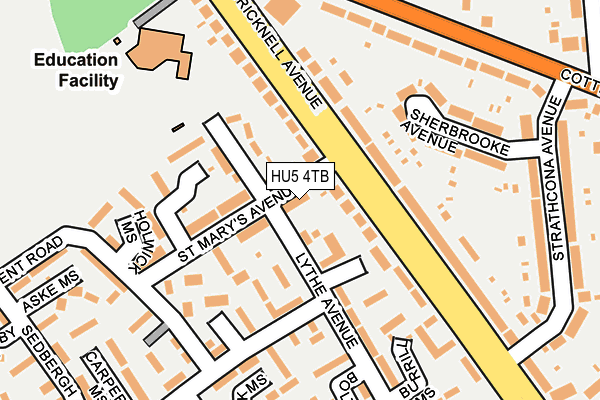 HU5 4TB map - OS OpenMap – Local (Ordnance Survey)