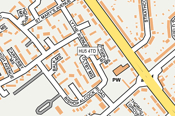 HU5 4TD map - OS OpenMap – Local (Ordnance Survey)
