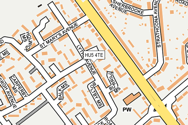 HU5 4TE map - OS OpenMap – Local (Ordnance Survey)