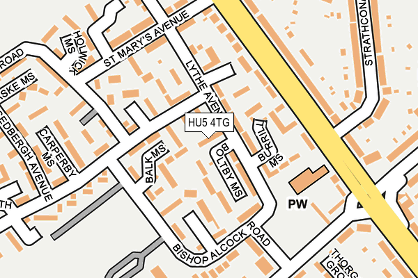 HU5 4TG map - OS OpenMap – Local (Ordnance Survey)