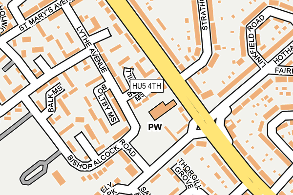 HU5 4TH map - OS OpenMap – Local (Ordnance Survey)