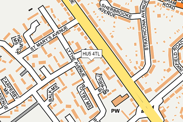 HU5 4TL map - OS OpenMap – Local (Ordnance Survey)