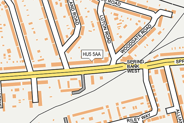 HU5 5AA map - OS OpenMap – Local (Ordnance Survey)