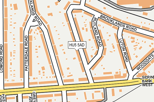 HU5 5AD map - OS OpenMap – Local (Ordnance Survey)