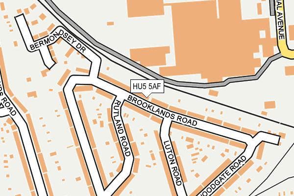 HU5 5AF map - OS OpenMap – Local (Ordnance Survey)