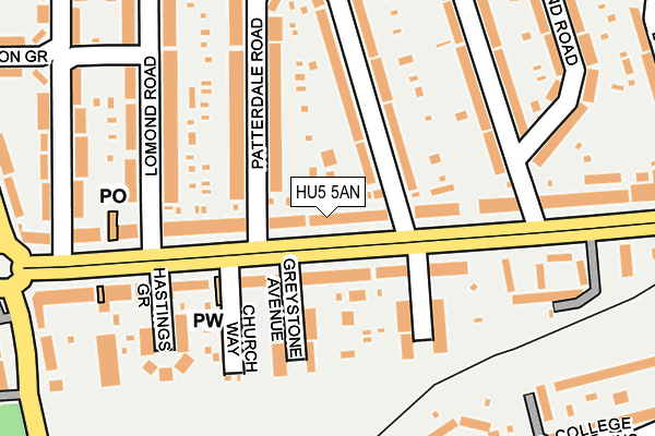 HU5 5AN map - OS OpenMap – Local (Ordnance Survey)
