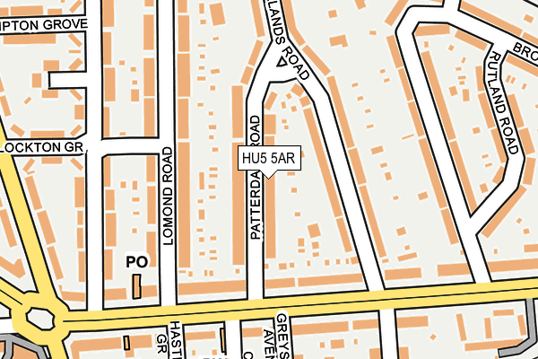 HU5 5AR map - OS OpenMap – Local (Ordnance Survey)