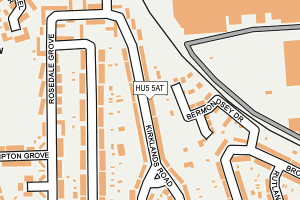 HU5 5AT map - OS OpenMap – Local (Ordnance Survey)