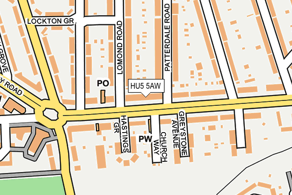 HU5 5AW map - OS OpenMap – Local (Ordnance Survey)