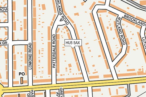 HU5 5AX map - OS OpenMap – Local (Ordnance Survey)