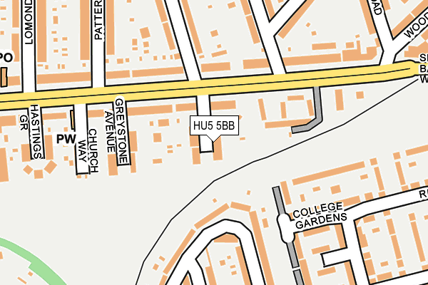 HU5 5BB map - OS OpenMap – Local (Ordnance Survey)