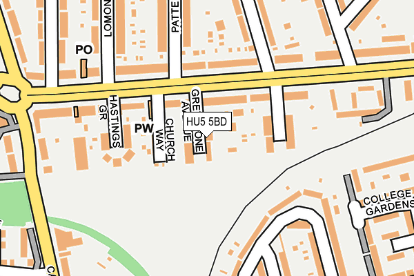 HU5 5BD map - OS OpenMap – Local (Ordnance Survey)