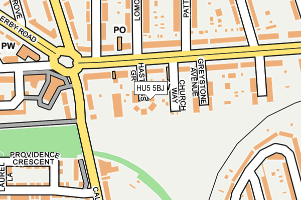 HU5 5BJ map - OS OpenMap – Local (Ordnance Survey)