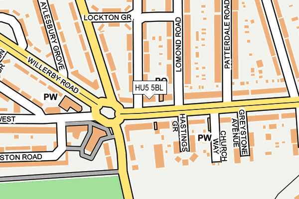 HU5 5BL map - OS OpenMap – Local (Ordnance Survey)