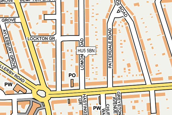 HU5 5BN map - OS OpenMap – Local (Ordnance Survey)