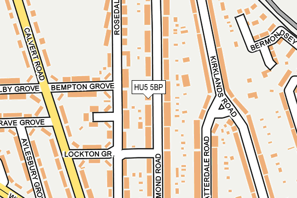 HU5 5BP map - OS OpenMap – Local (Ordnance Survey)