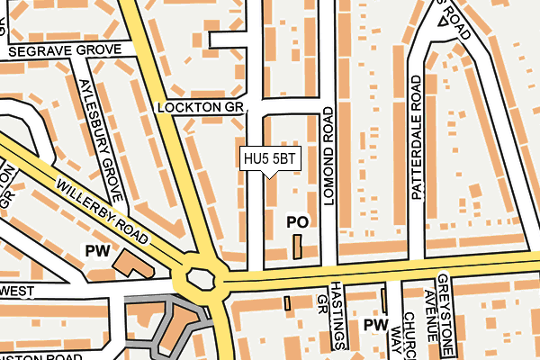 HU5 5BT map - OS OpenMap – Local (Ordnance Survey)