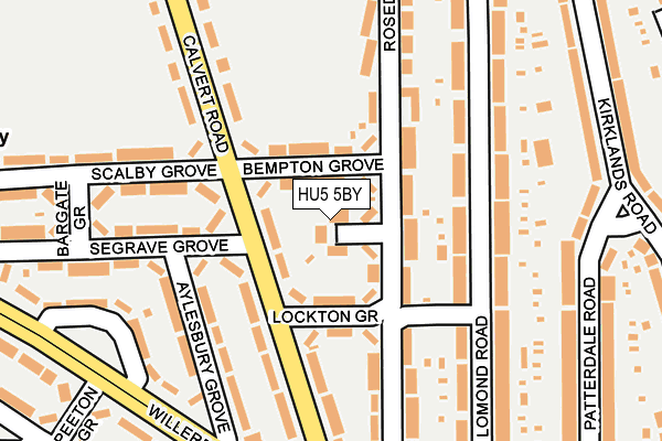 HU5 5BY map - OS OpenMap – Local (Ordnance Survey)