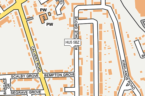 HU5 5BZ map - OS OpenMap – Local (Ordnance Survey)