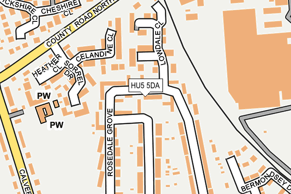 HU5 5DA map - OS OpenMap – Local (Ordnance Survey)