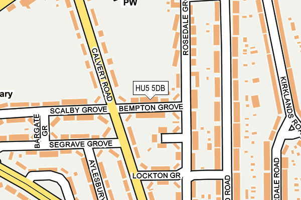 HU5 5DB map - OS OpenMap – Local (Ordnance Survey)