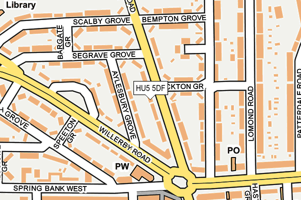 HU5 5DF map - OS OpenMap – Local (Ordnance Survey)