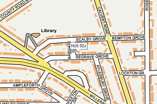 HU5 5DJ map - OS OpenMap – Local (Ordnance Survey)