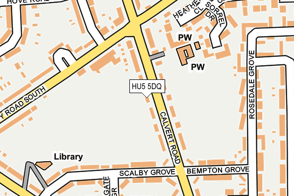 HU5 5DQ map - OS OpenMap – Local (Ordnance Survey)