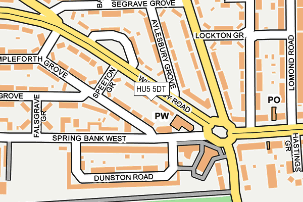 HU5 5DT map - OS OpenMap – Local (Ordnance Survey)