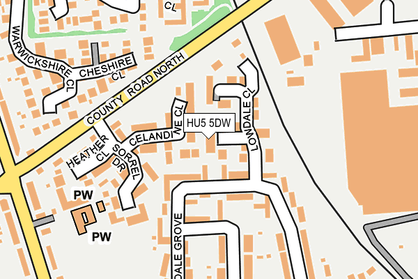 HU5 5DW map - OS OpenMap – Local (Ordnance Survey)