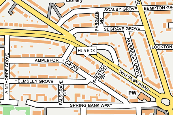 HU5 5DX map - OS OpenMap – Local (Ordnance Survey)