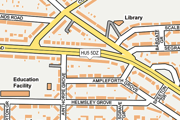 HU5 5DZ map - OS OpenMap – Local (Ordnance Survey)