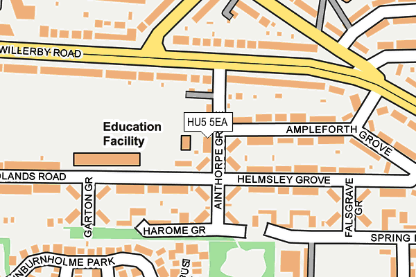 HU5 5EA map - OS OpenMap – Local (Ordnance Survey)