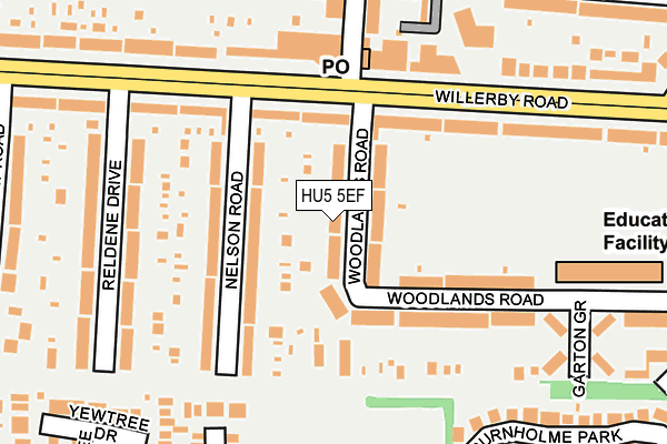 HU5 5EF map - OS OpenMap – Local (Ordnance Survey)