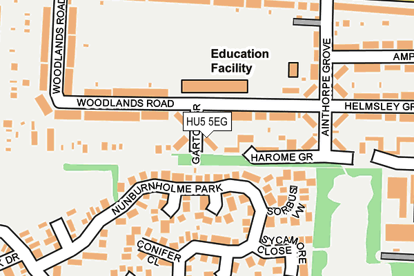 HU5 5EG map - OS OpenMap – Local (Ordnance Survey)