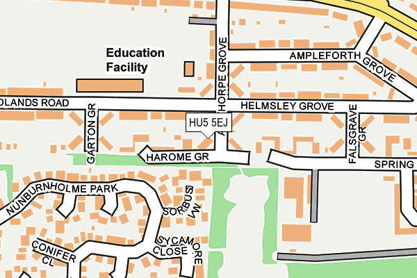 HU5 5EJ map - OS OpenMap – Local (Ordnance Survey)