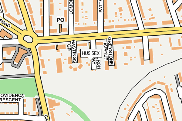 HU5 5EX map - OS OpenMap – Local (Ordnance Survey)