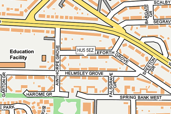 HU5 5EZ map - OS OpenMap – Local (Ordnance Survey)