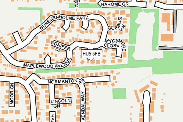 HU5 5FB map - OS OpenMap – Local (Ordnance Survey)