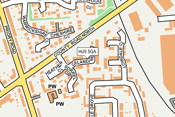 HU5 5GA map - OS OpenMap – Local (Ordnance Survey)