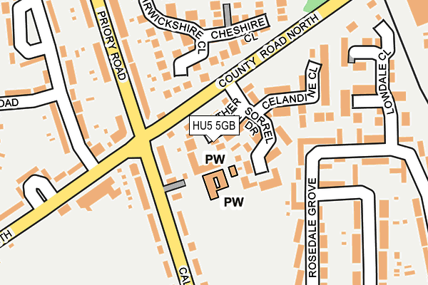 HU5 5GB map - OS OpenMap – Local (Ordnance Survey)