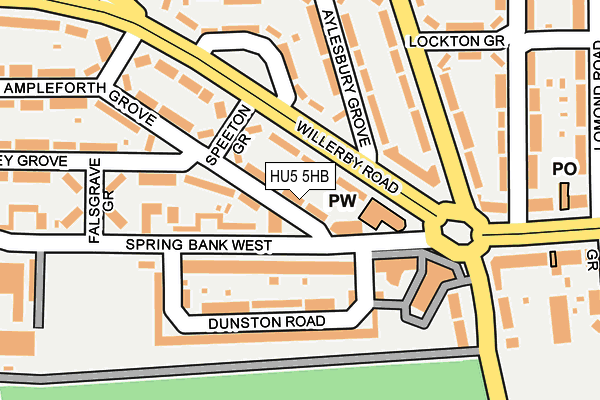 HU5 5HB map - OS OpenMap – Local (Ordnance Survey)
